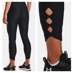 Under Armour Women's HeatGear® Compression Ankle Leggings Black Size Large